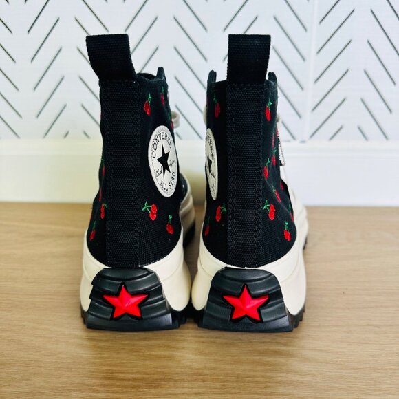 🍒Rare Converse Run Star Hike Hi Women Platform Shoes 6.5 Cherries Black A08113C - Picture 6 of 13
